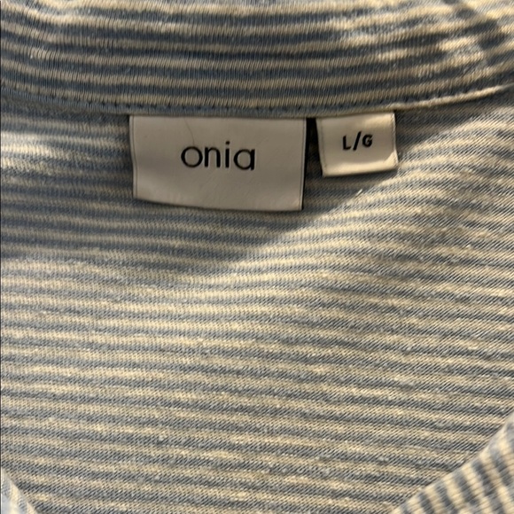 ONIA Men's Striped Blue Polo Shirt- size large - Picture 2 of 3